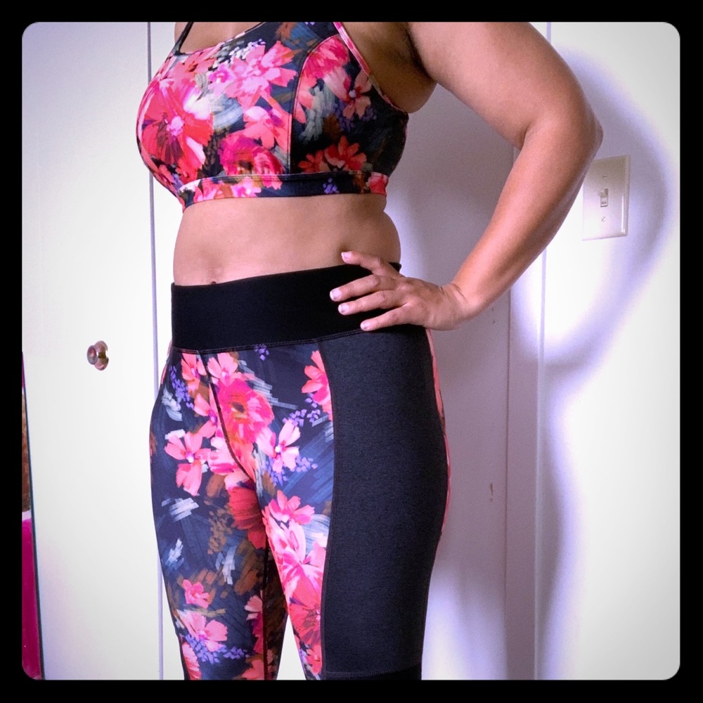 Floral Set:  Sports Bra and Athletic Leggings